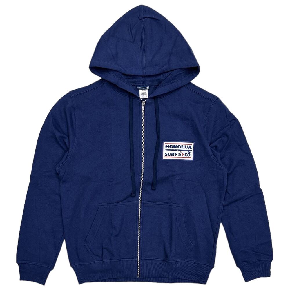 Honolua Surf Co. Men's Hawaii Badge Full Zip Hoodie Sweatshirt in Small Navy - Picture 2 of 2